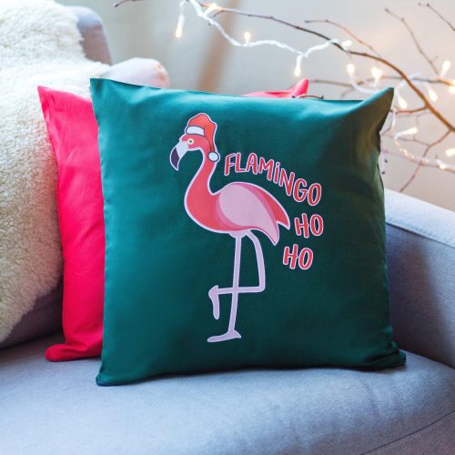 Flamingo Christmas Cushion